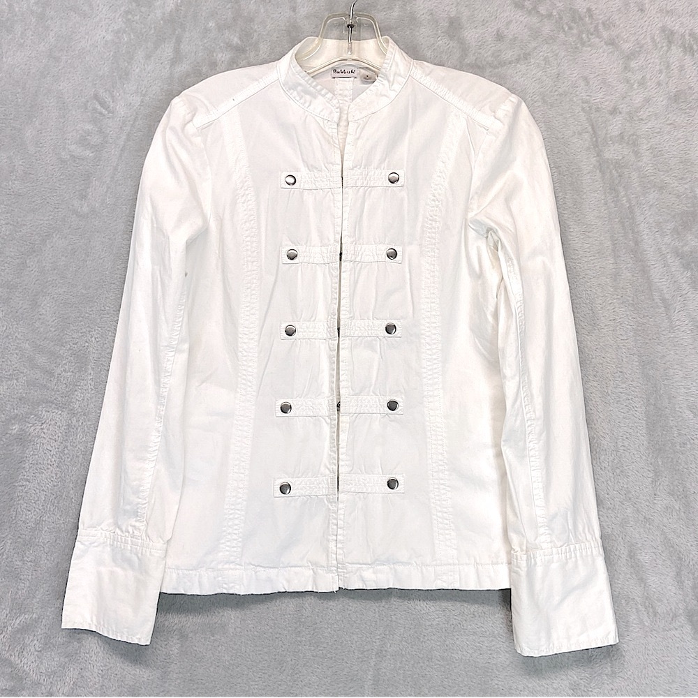 Rubbish Y2K Cotton White Spring Military Style Jacket Size S